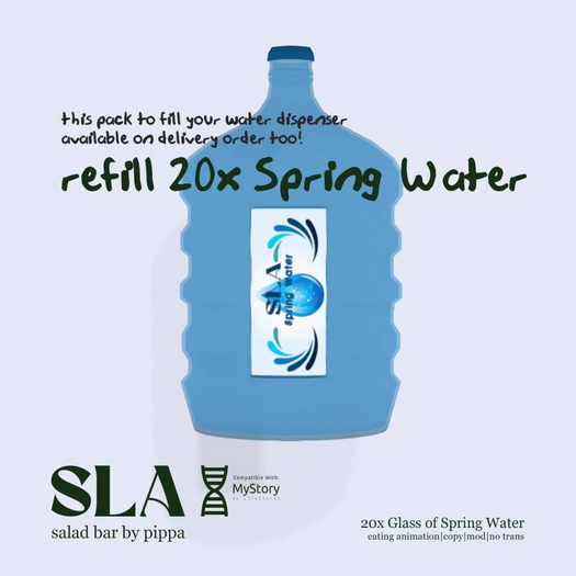 Second Life Marketplace SLA Spring Water refill 20x (My Story)